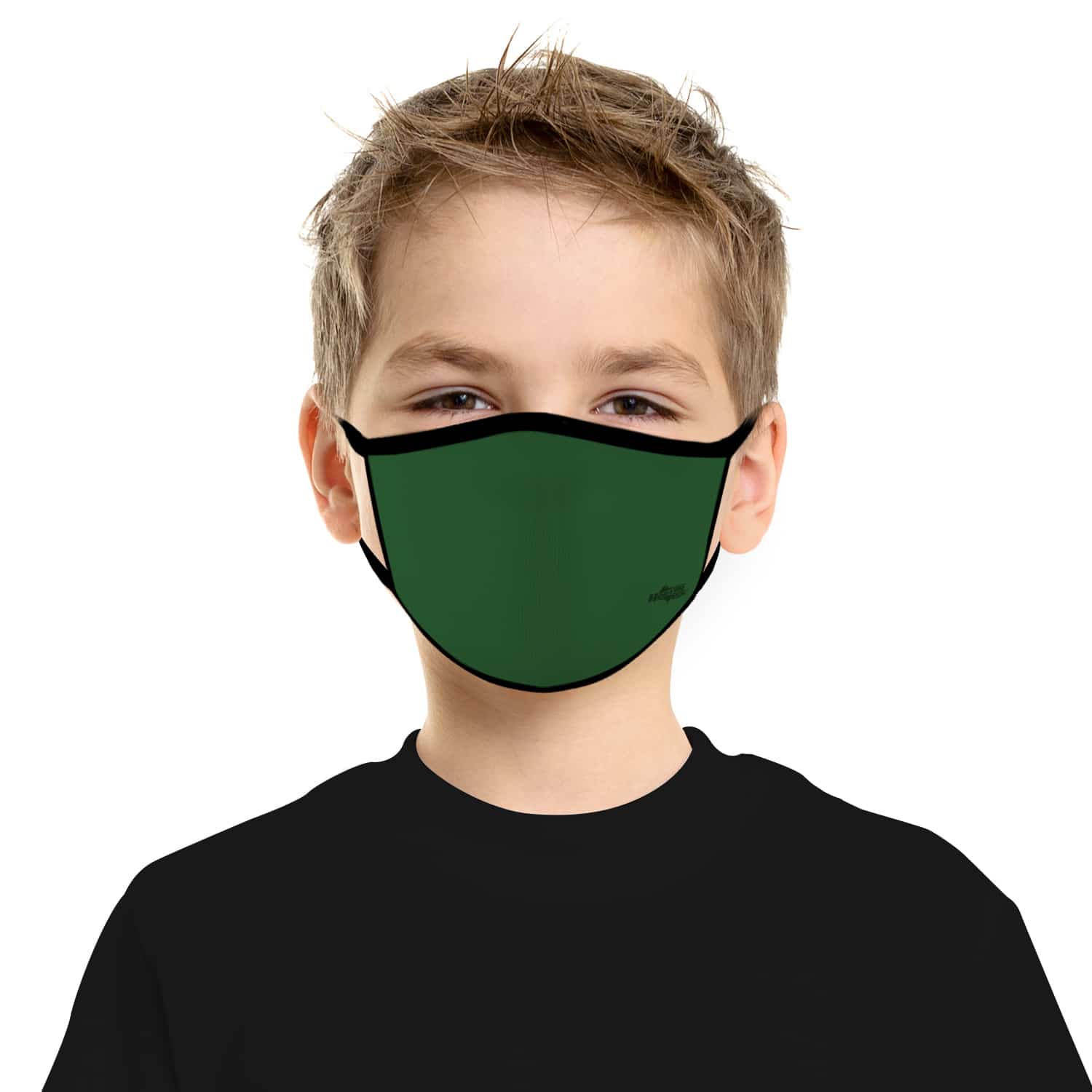 Solidz Dark Green Kids Ear Loop Face Mask